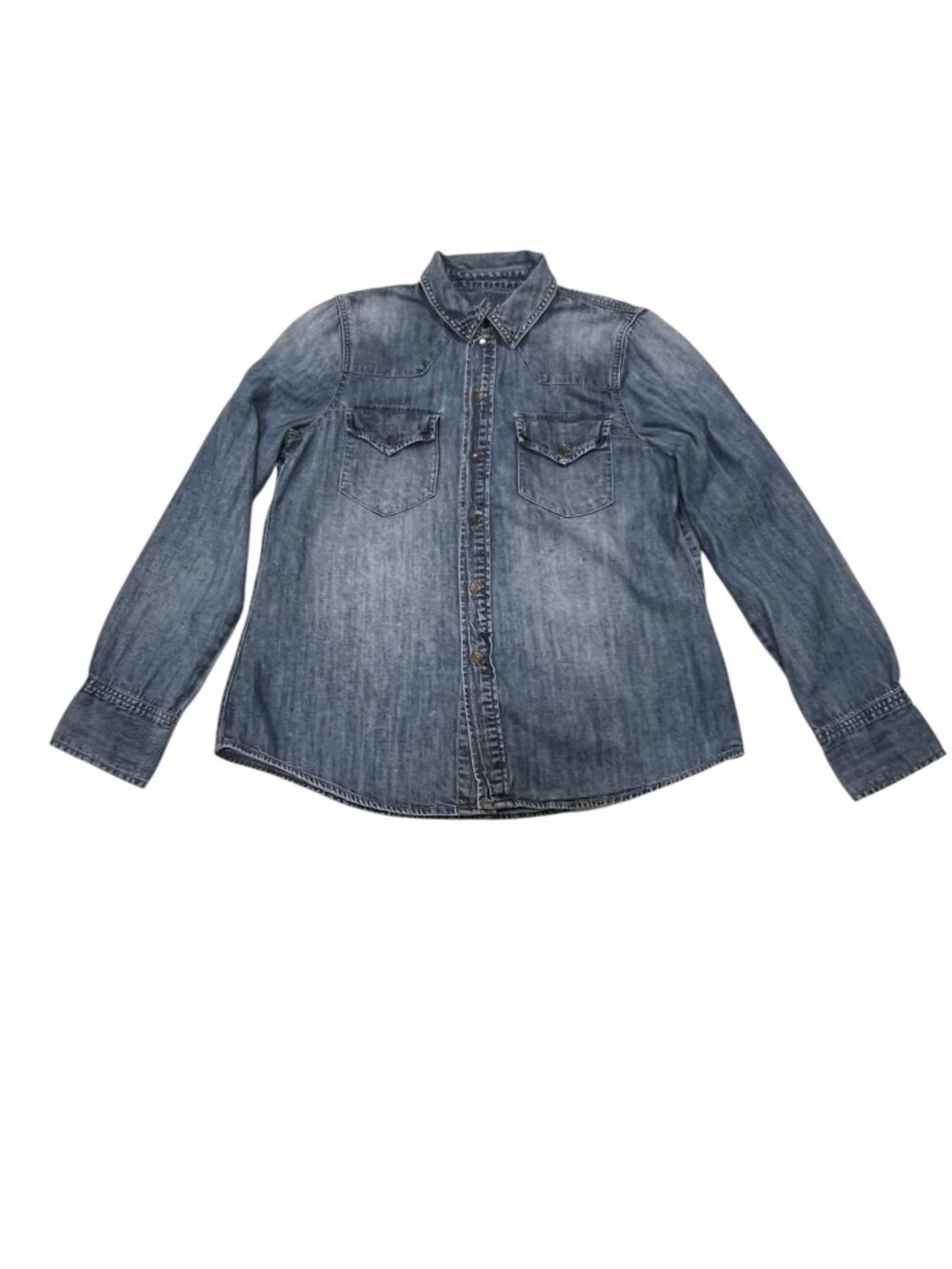 Madewell Western Denim Snap Front Shirt, Med Blue, Medium - Picture 8 of 8